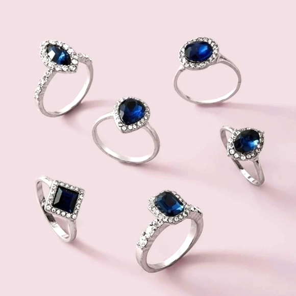 Fashion Jewelry Jewelry - 6Pc Gem Rhinestone Ring Set